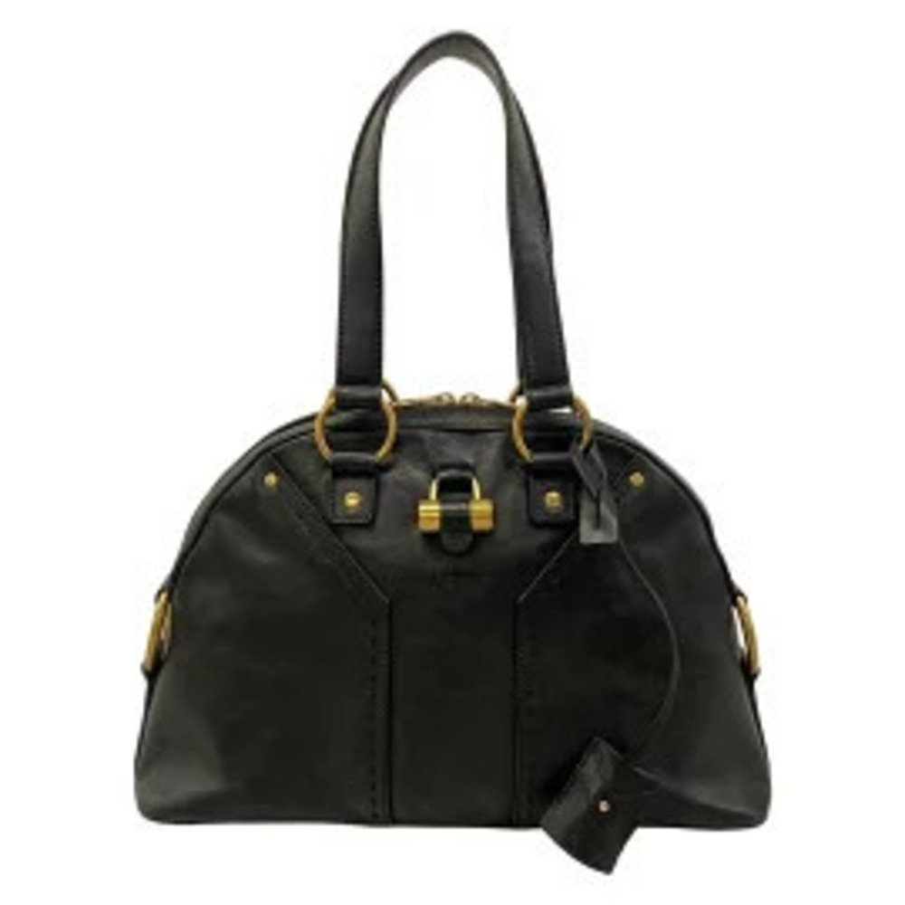 Saint Laurent Yves Rive Gauche YSL Muse Bag Handbag Black Leather